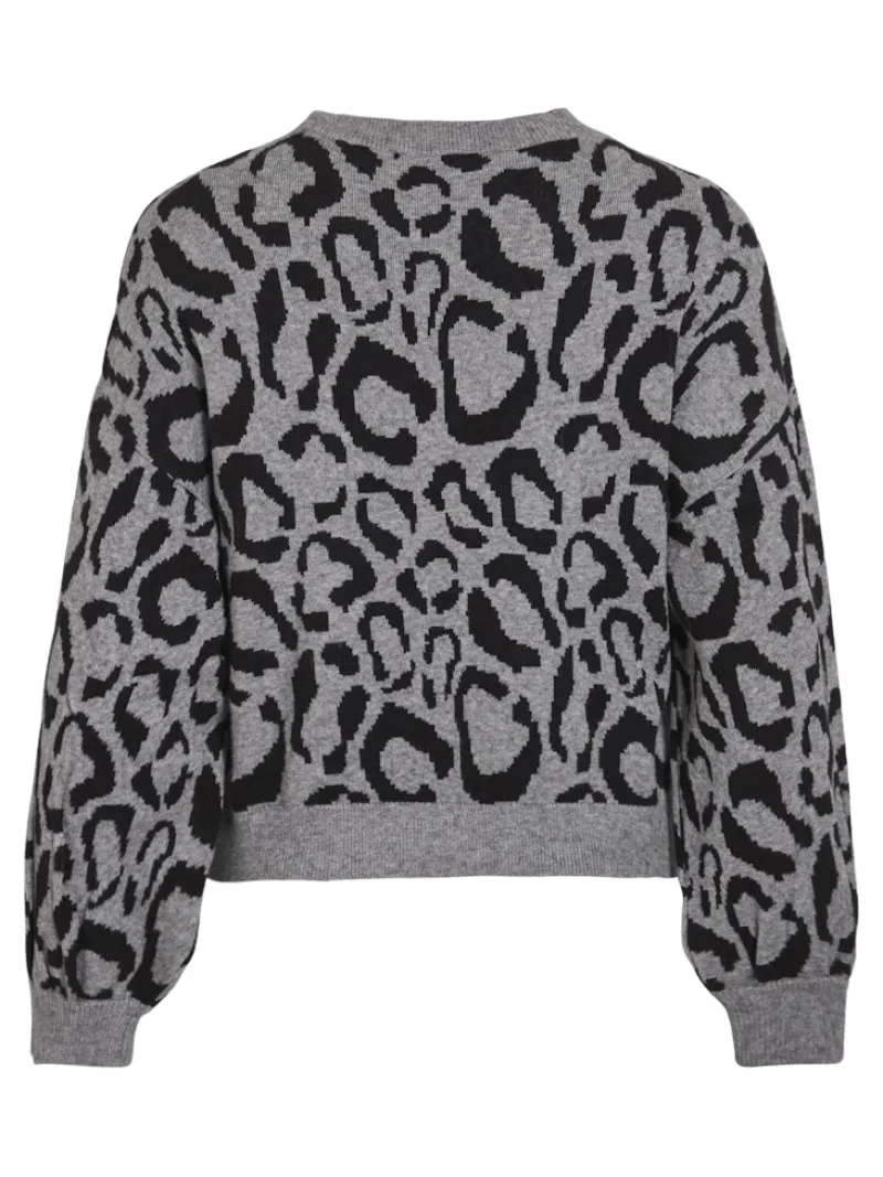 Vila Pullover & Sweatshirts*VITIP O-NECK L/S JACQUARD KNIT TOP/R/1 Medium Grey Melange