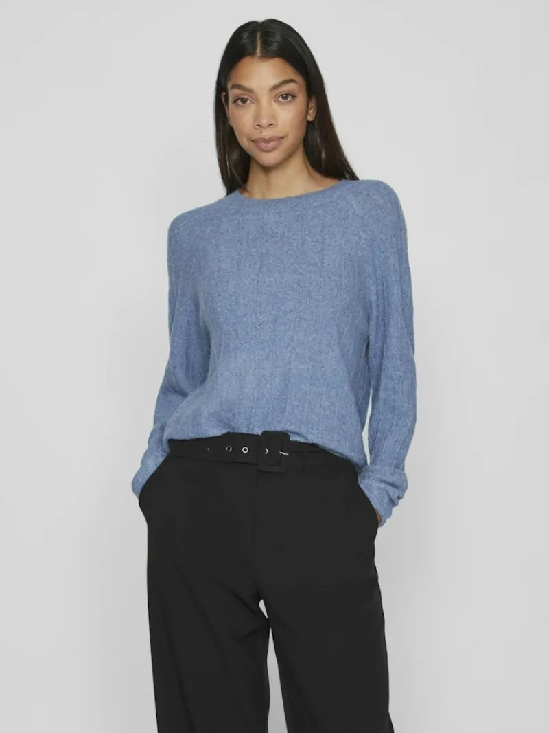 Vila Pullover & Sweatshirts*VITRINA L/S O-NECK KNIT TOP coronet blue