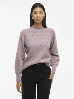 Vila Pullover & Sweatshirts*VITULI O-NECK L/S KNIT TOP/SU/PB/1 toadstool