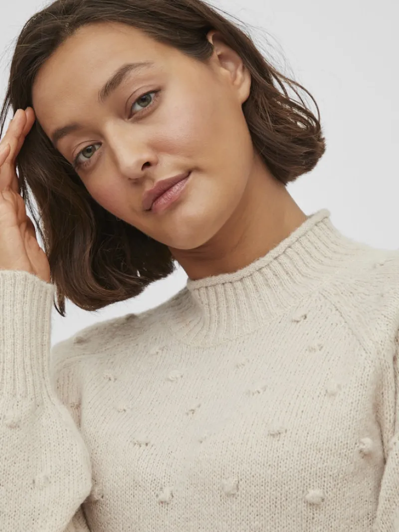 Vila Pullover & Sweatshirts*VITULI O-NECK L/S KNIT TOP/SU/PB/1 birch