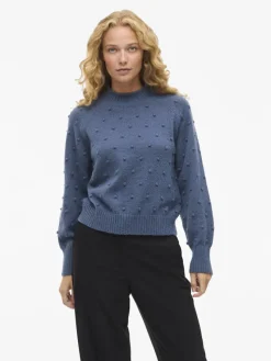 Vila Pullover & Sweatshirts*VITULI O-NECK L/S KNIT TOP/SU/PB/1 Vintage Indigo