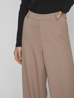 Vila Hosen*VIVARONE HW WIDE PANT - NOOS brown lentil