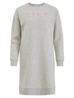 Vila Kleider*VI L/S SWEAT DRESS Light Grey Melange