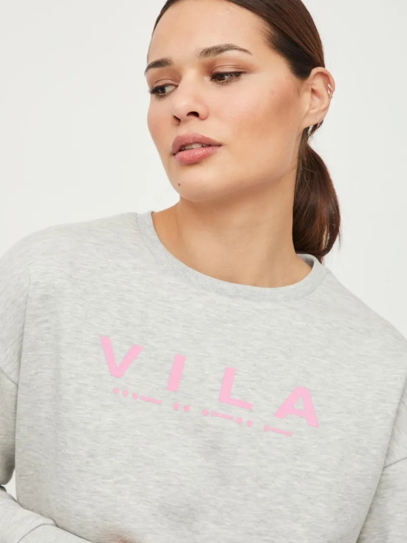 Vila Kleider*VI L/S SWEAT DRESS Light Grey Melange