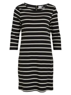 Vila Kleider*VIVINNY 3/4 DRESS/LS Black-CLOUD DANCER