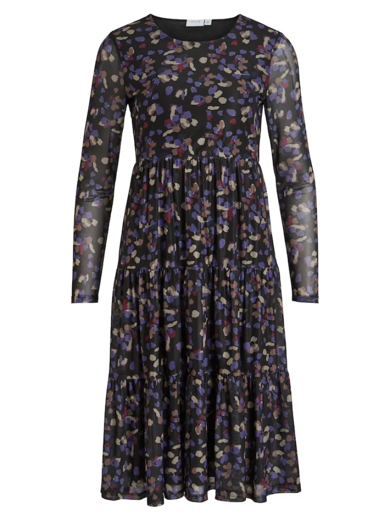 Vila Kleider*VIVOLETTIS MESI L/S MIDI DRESS/PB Black