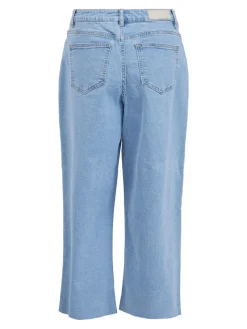 Vila Jeans*VIWIDEY NEIMA HW CROPPED WIDE JEANS Light Blue Denim