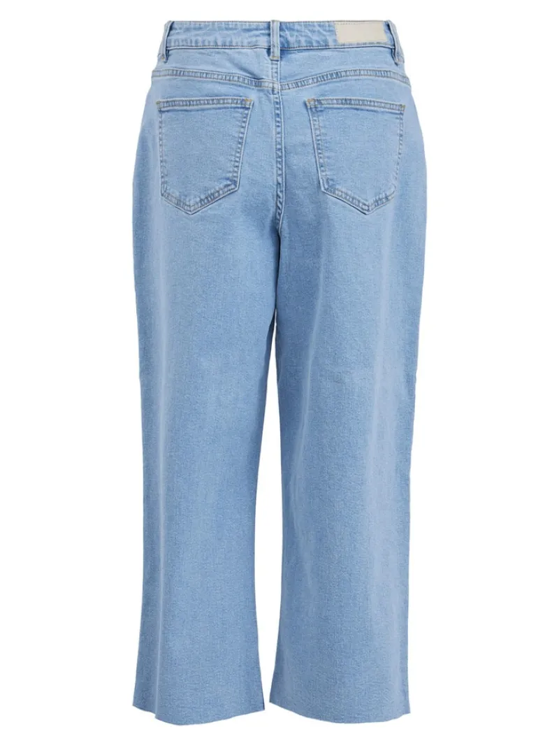 Vila Jeans*VIWIDEY NEIMA HW CROPPED WIDE JEANS Light Blue Denim