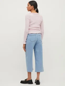 Vila Jeans*VIWIDEY NEIMA HW CROPPED WIDE JEANS Light Blue Denim
