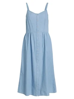 Vila Kleider*VIZIA STRAP MIDI DENIM DRESS - NOOS Light Blue Denim