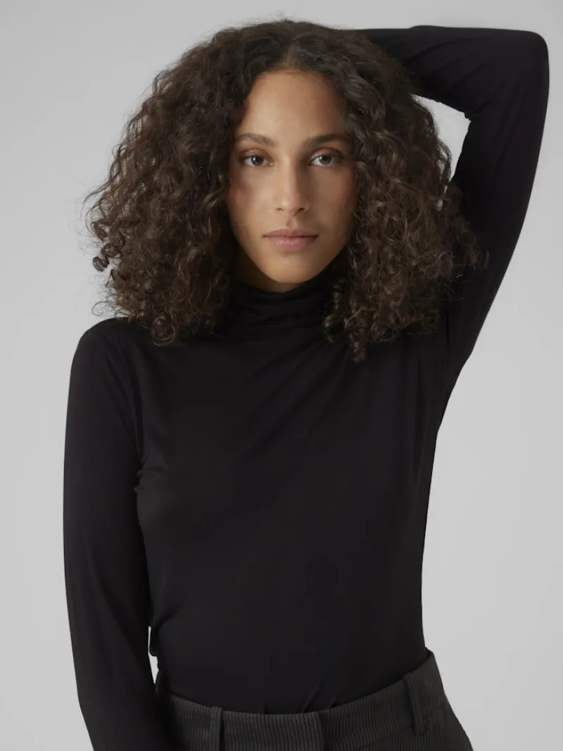 Vero Moda Shirts*VMALBERTE LS ROLLNECK TOP JRS NOOS Black