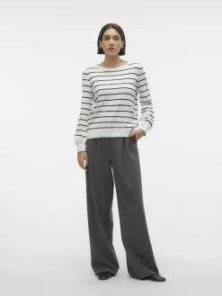 Vero Moda Pullover & Sweatshirts*VMALMA LS O-NCK BUTTON BACK PULLOVER BOO snow white2