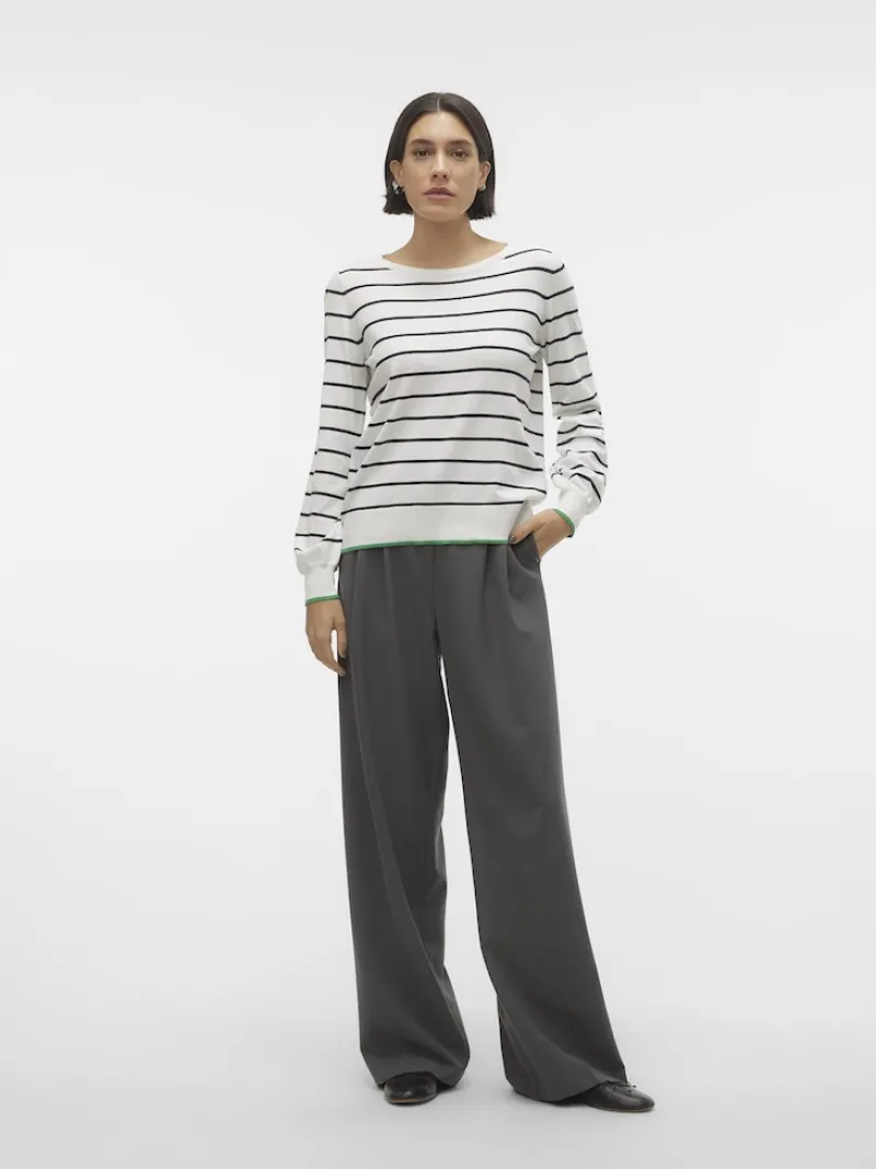 Vero Moda Pullover & Sweatshirts*VMALMA LS O-NCK BUTTON BACK PULLOVER BOO snow white2