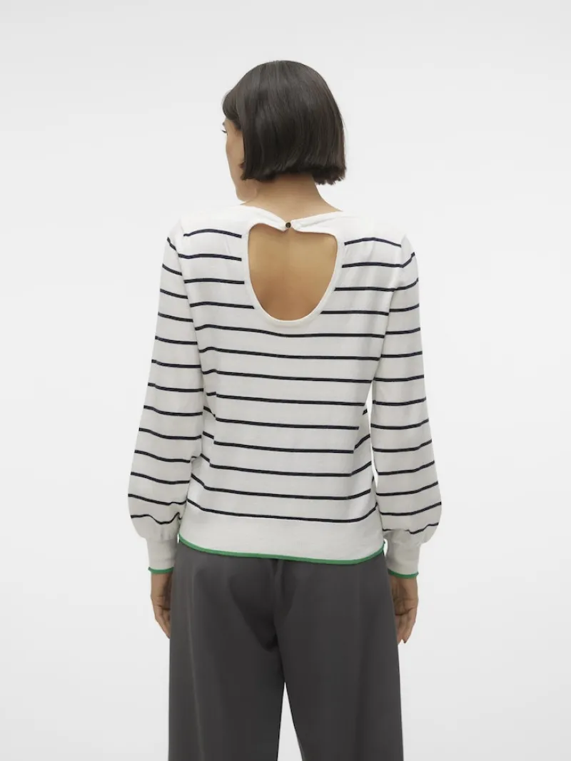 Vero Moda Pullover & Sweatshirts*VMALMA LS O-NCK BUTTON BACK PULLOVER BOO snow white2