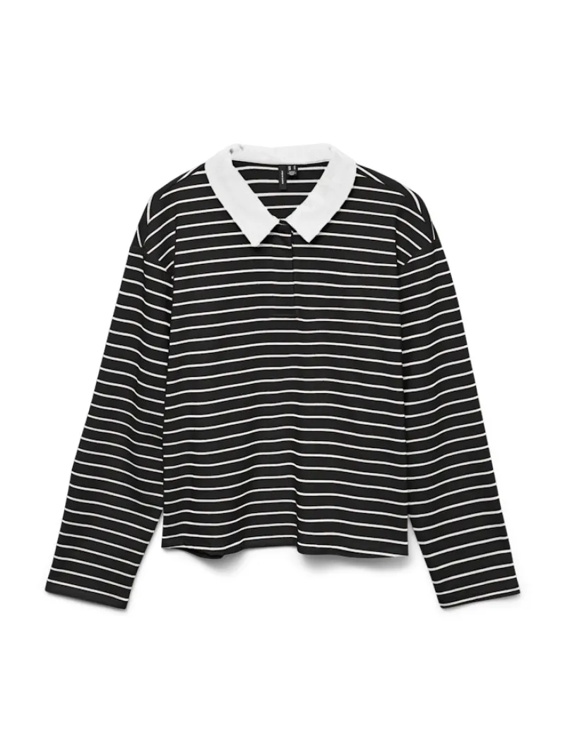Vero Moda Shirts*VMALMA LS STRIPED POLO TEE EXP Black