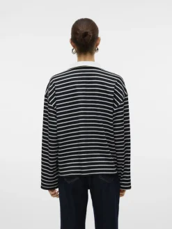 Vero Moda Shirts*VMALMA LS STRIPED POLO TEE EXP Black