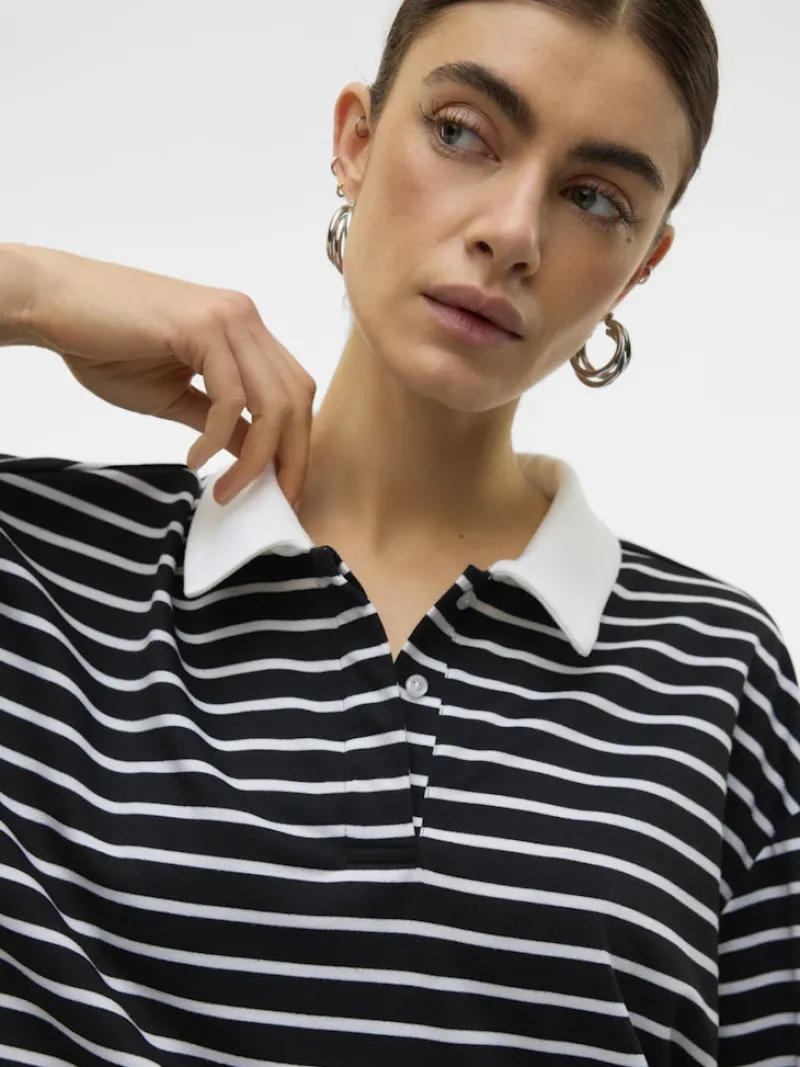 Vero Moda Shirts*VMALMA LS STRIPED POLO TEE EXP Black