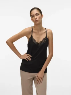 Vero Moda Shirts*VMANA S/L LACE TOP GA NOOS Black