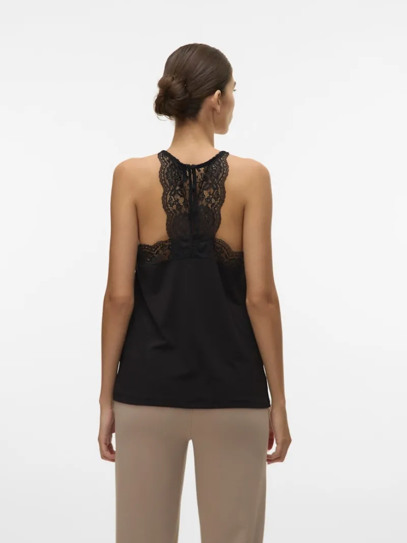 Vero Moda Shirts*VMANA S/L LACE TOP GA NOOS Black