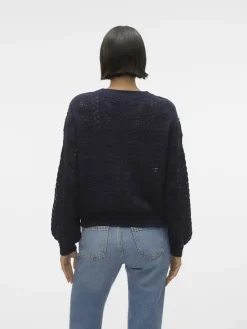 Vero Moda Pullover & Sweatshirts*VMARLET LS O-NECK SHORT PULLOVER BOO Navy Blazer