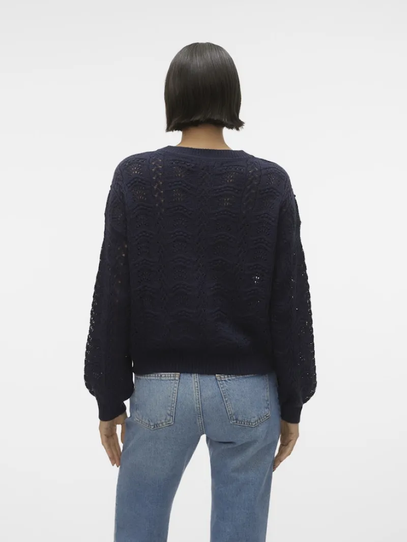 Vero Moda Pullover & Sweatshirts*VMARLET LS O-NECK SHORT PULLOVER BOO Navy Blazer