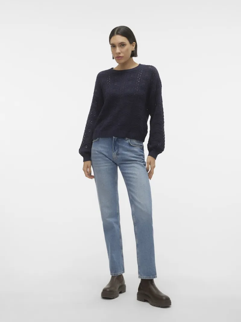 Vero Moda Pullover & Sweatshirts*VMARLET LS O-NECK SHORT PULLOVER BOO Navy Blazer
