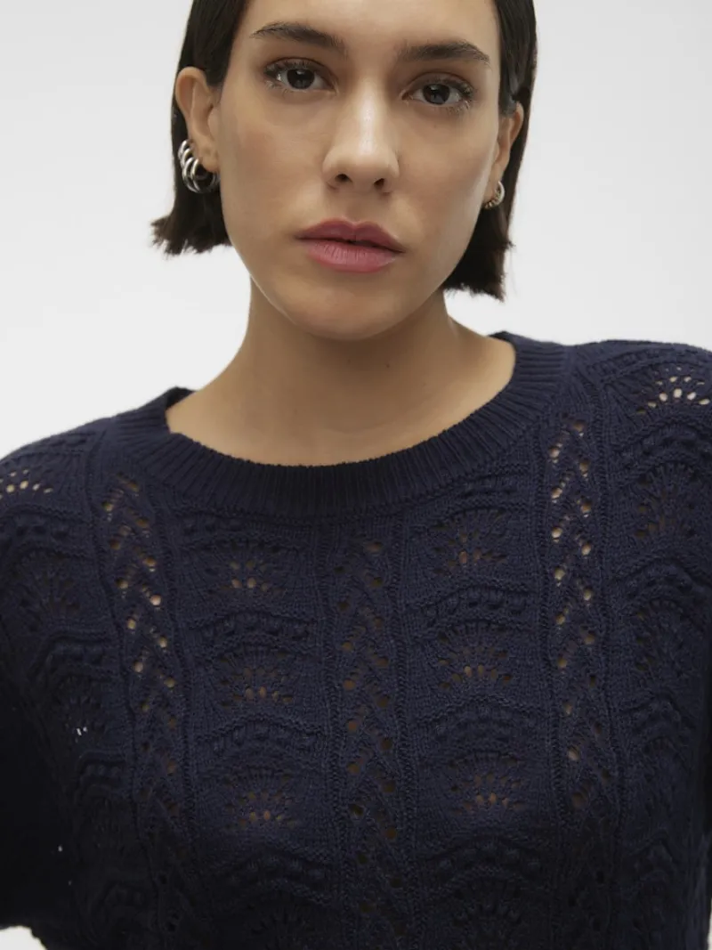 Vero Moda Pullover & Sweatshirts*VMARLET LS O-NECK SHORT PULLOVER BOO Navy Blazer