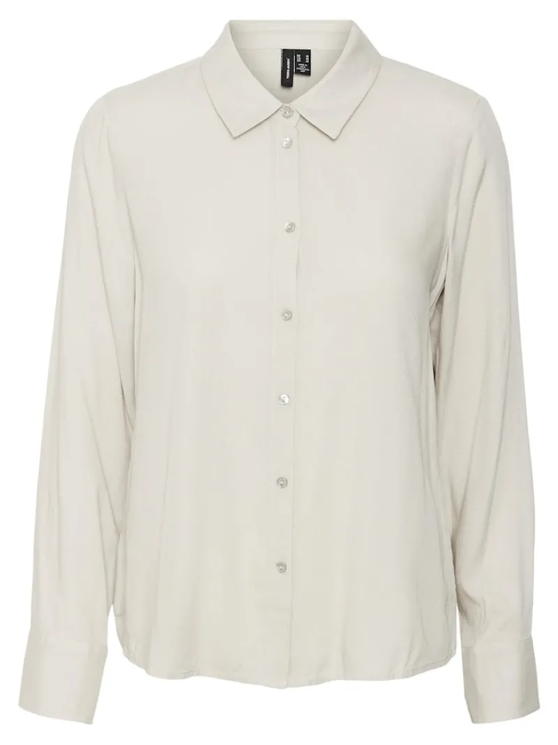 Vero Moda Blusen*VMBEAUTY LS SHIRT WVN GA NOOS Silver Lining