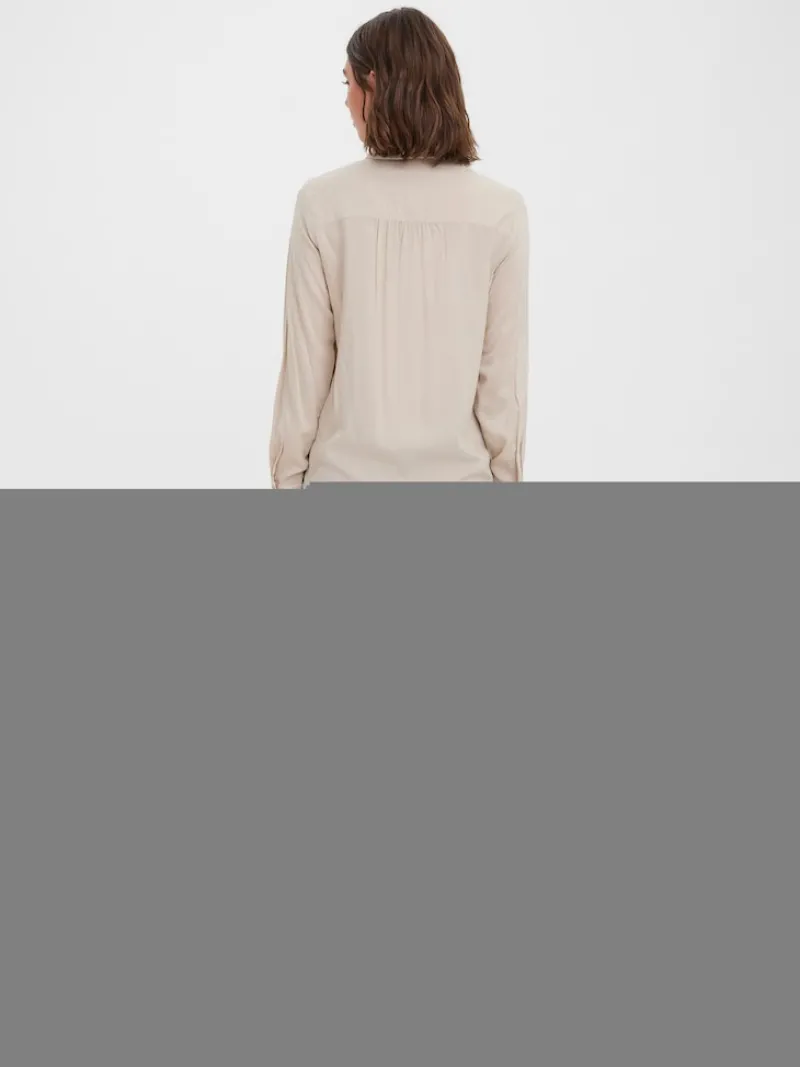 Vero Moda Blusen*VMBEAUTY LS SHIRT WVN GA NOOS Silver Lining