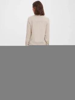 Vero Moda Blusen*VMBEAUTY LS SHIRT WVN GA NOOS Silver Lining