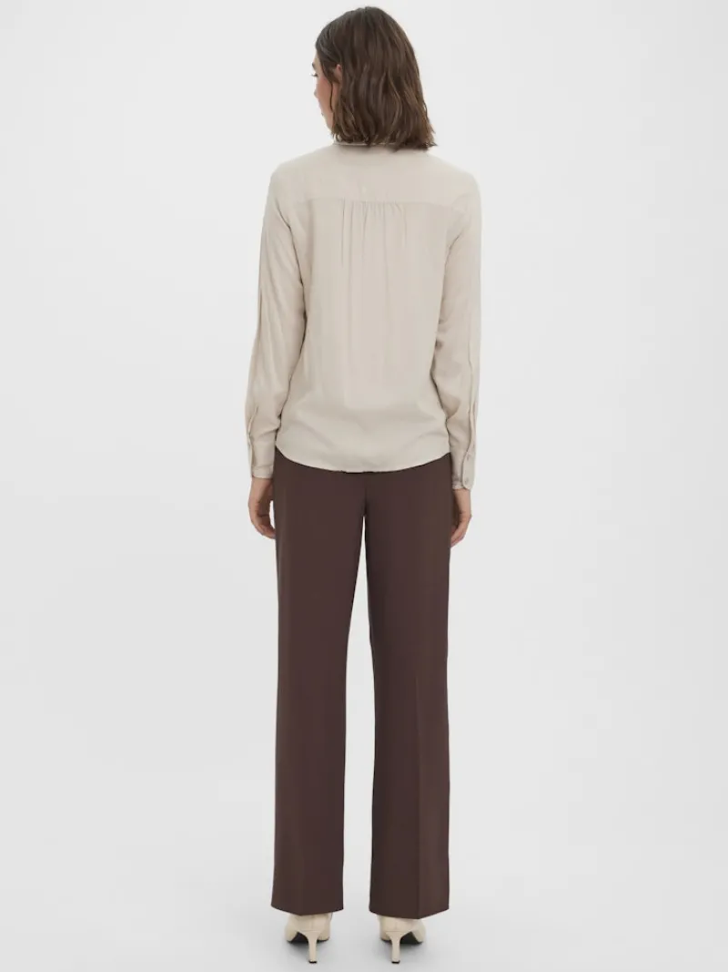 Vero Moda Blusen*VMBEAUTY LS SHIRT WVN GA NOOS Silver Lining