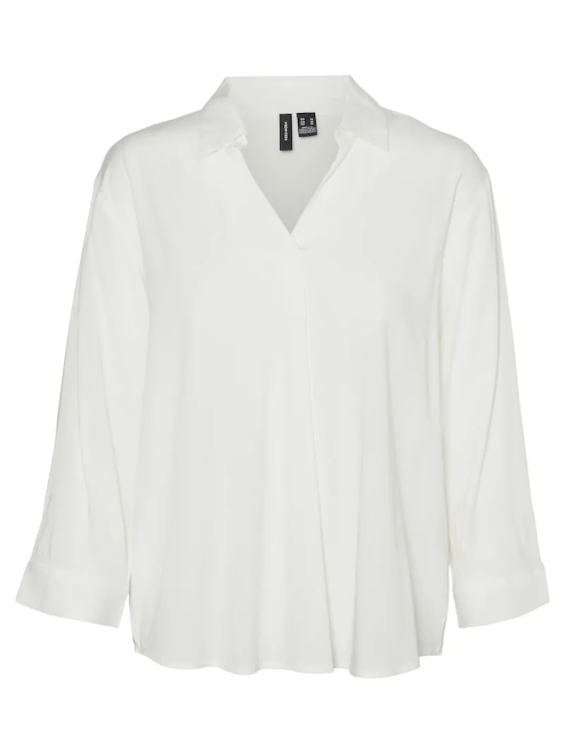 Vero Moda Blusen*VMBELLA 3/4 TOP WVN GA Snow White
