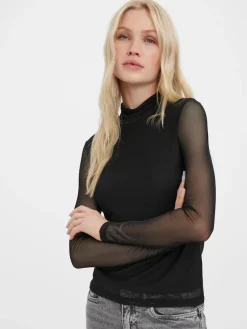 Vero Moda Shirts*VMBELLA LS HIGH NECK JRS NOOS Black