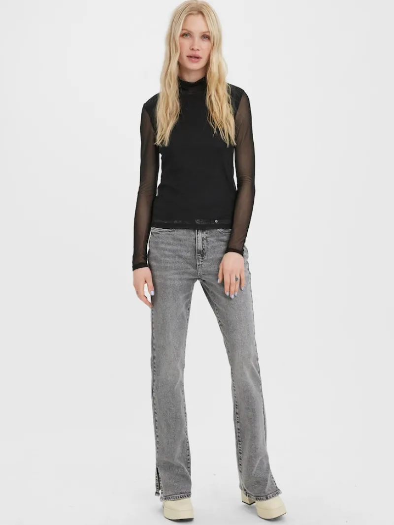 Vero Moda Shirts*VMBELLA LS HIGH NECK JRS NOOS Black