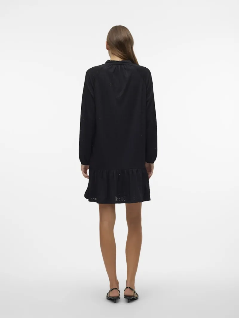 Vero Moda Kleider*VMBILLI LS SHORT DRESS JRS BOO Black