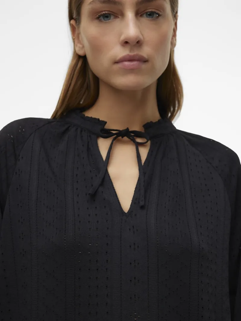 Vero Moda Kleider*VMBILLI LS SHORT DRESS JRS BOO Black