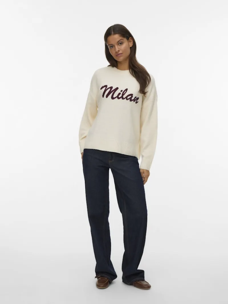 Vero Moda Pullover & Sweatshirts*VMBOOM LS O-NECK TEXT PULLOVER NOOS birch