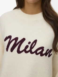 Vero Moda Pullover & Sweatshirts*VMBOOM LS O-NECK TEXT PULLOVER NOOS birch