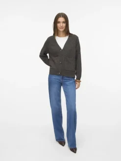 Vero Moda Pullover & Sweatshirts*VMBOOM LS V-NECK BUTTON CARDIGAN GA NOOS chocolate torte
