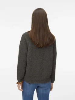 Vero Moda Pullover & Sweatshirts*VMBOOM LS V-NECK BUTTON CARDIGAN GA NOOS chocolate torte