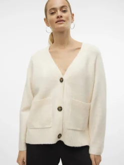 Vero Moda Pullover & Sweatshirts*VMBOOM LS V-NECK BUTTON CARDIGAN GA NOOS birch