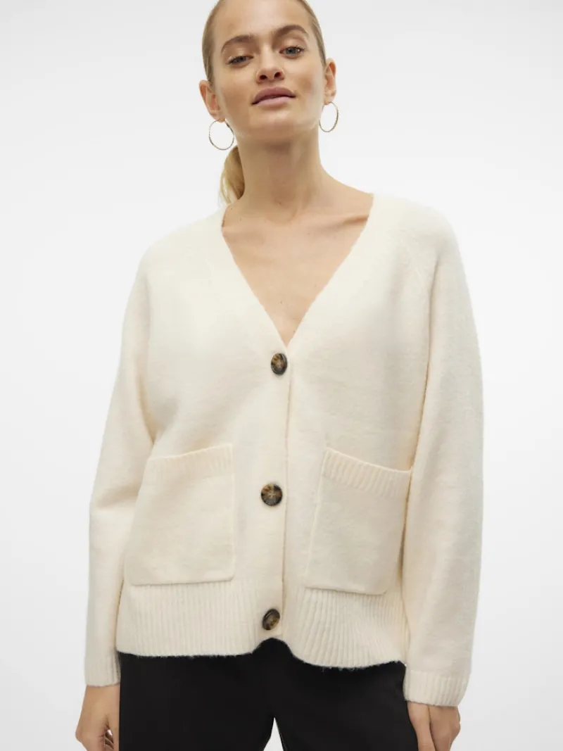 Vero Moda Pullover & Sweatshirts*VMBOOM LS V-NECK BUTTON CARDIGAN GA NOOS birch