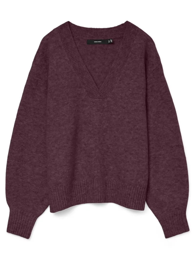 Vero Moda Pullover & Sweatshirts*VMBOOM LS V-NECK PULLOVER NOOS Winetasting