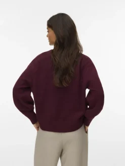 Vero Moda Pullover & Sweatshirts*VMBOOM LS V-NECK PULLOVER NOOS Winetasting