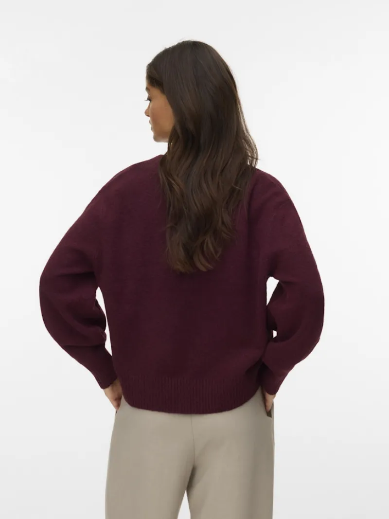 Vero Moda Pullover & Sweatshirts*VMBOOM LS V-NECK PULLOVER NOOS Winetasting