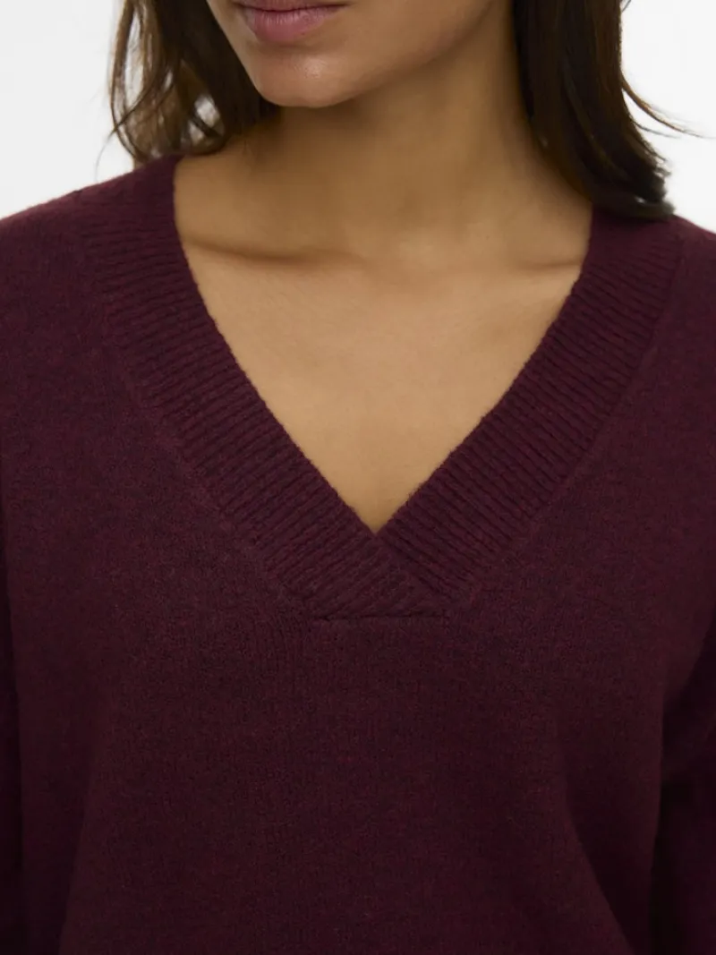 Vero Moda Pullover & Sweatshirts*VMBOOM LS V-NECK PULLOVER NOOS Winetasting