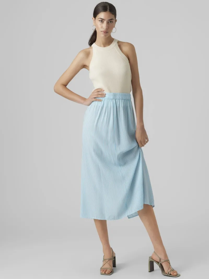 Vero Moda Röcke*VMBUMPY ANKLE SKIRT WVN GA snow white1