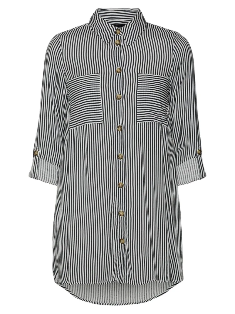 Vero Moda Blusen*VMBUMPY L/S OVERSIZE SHIRT GA Snow White