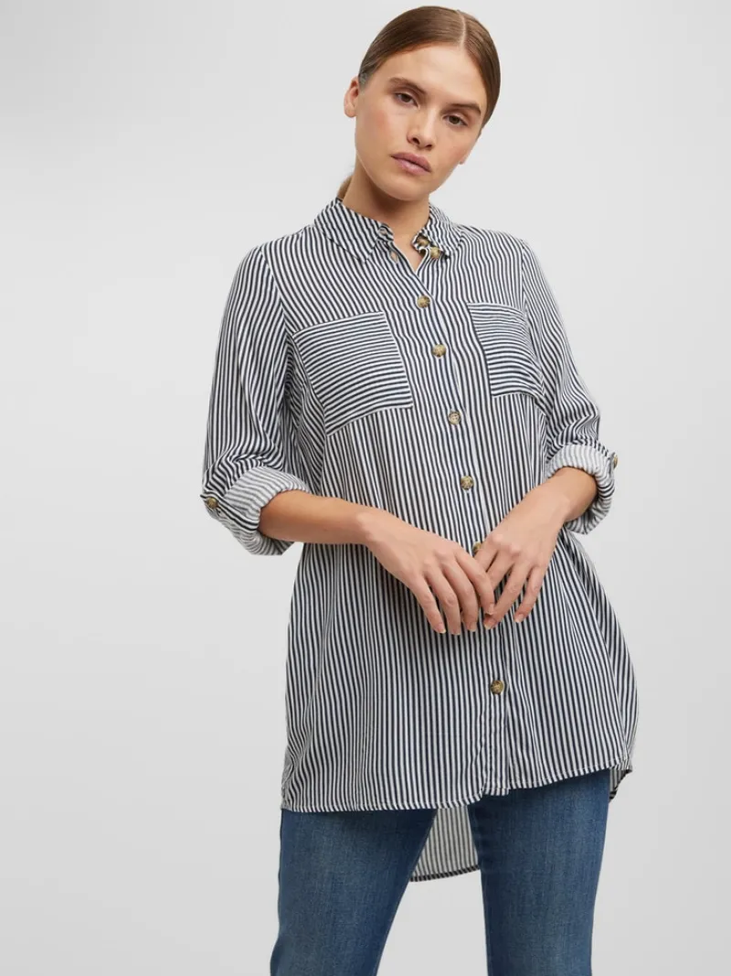 Vero Moda Blusen*VMBUMPY L/S OVERSIZE SHIRT GA Snow White