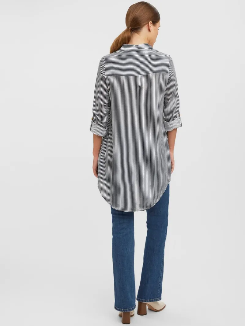 Vero Moda Blusen*VMBUMPY L/S OVERSIZE SHIRT GA Snow White